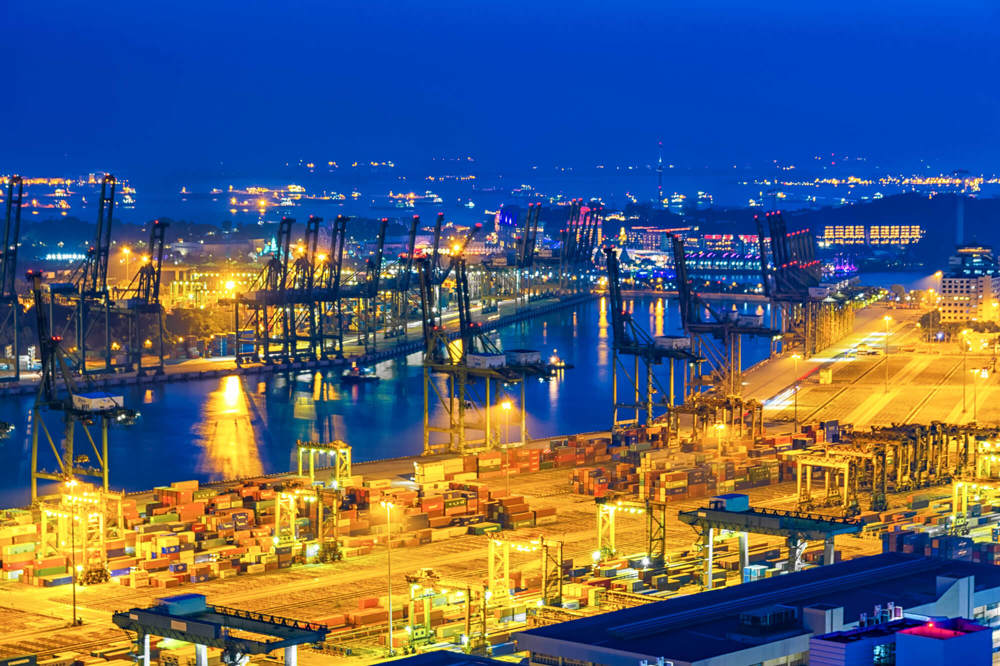 Port of Melbourne evening gold hues