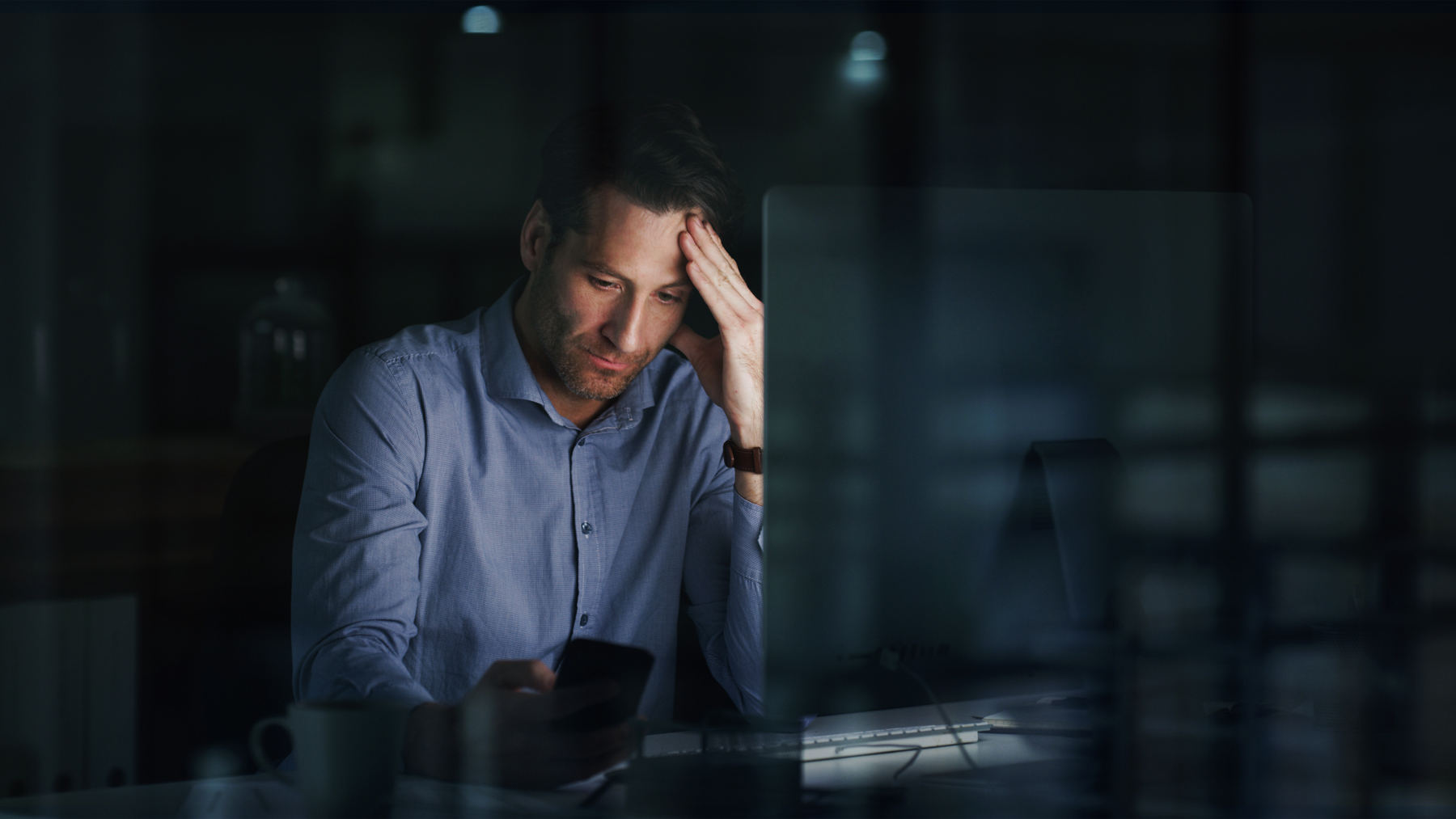 Man with a headache