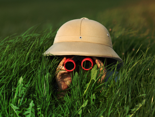 Person with binoculars